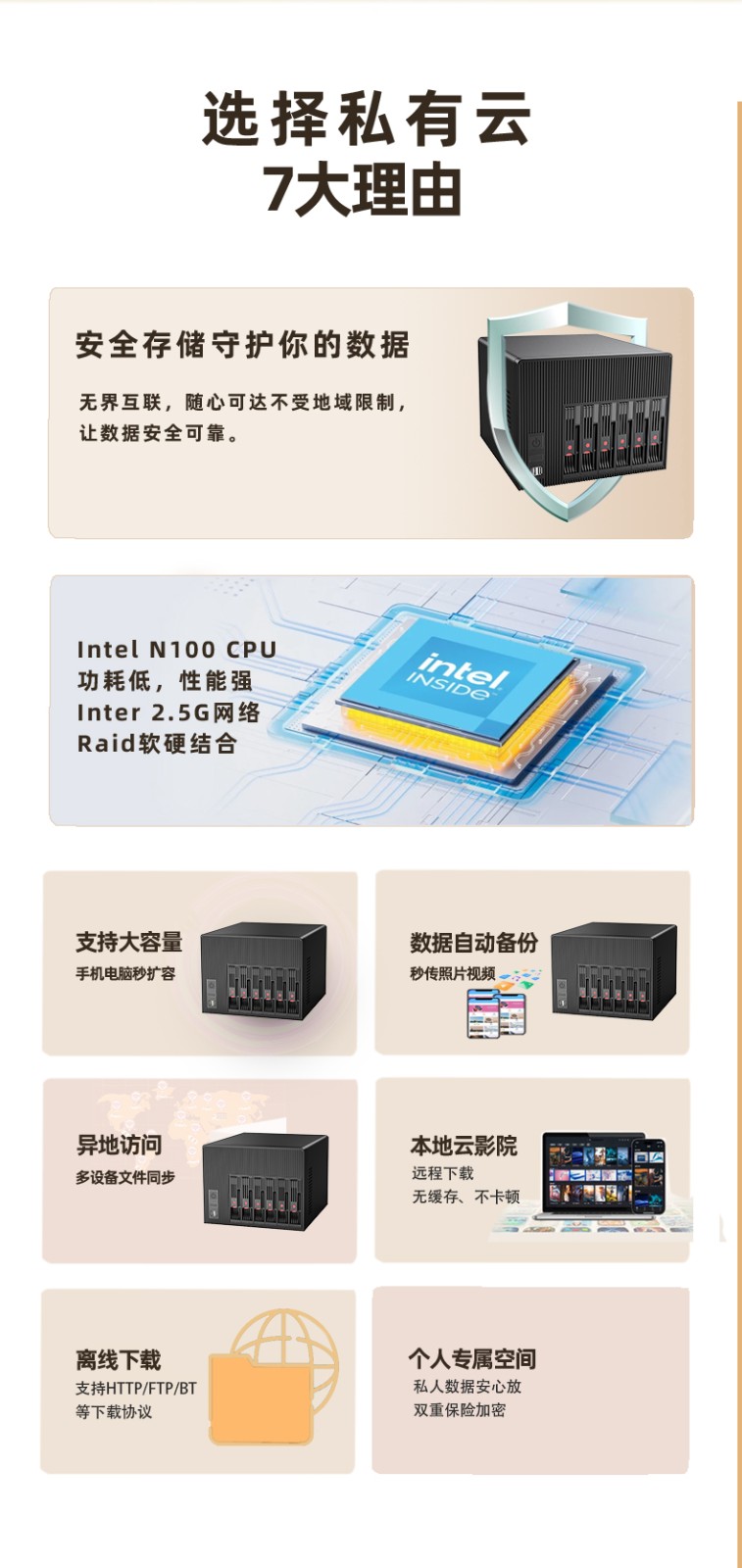 NAS私有云硬件平臺(tái)NAS-06N100